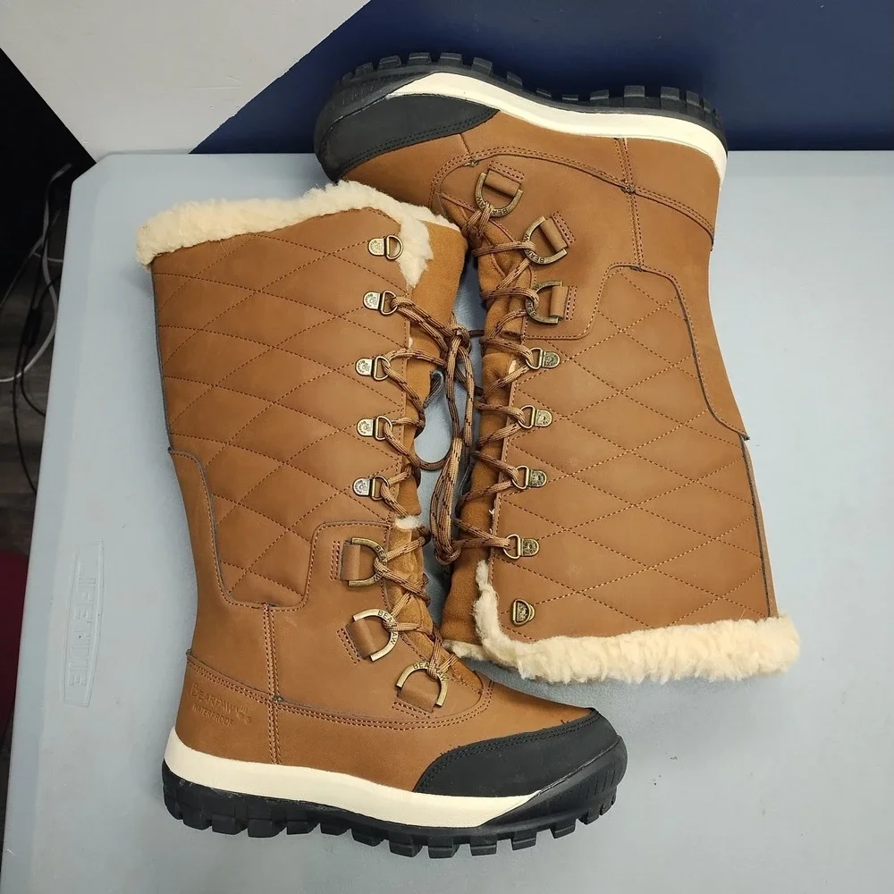 Bearpaw Isabella Winter Boots Womens Size 6 Multi Wool Blend Lined Quilted EUC